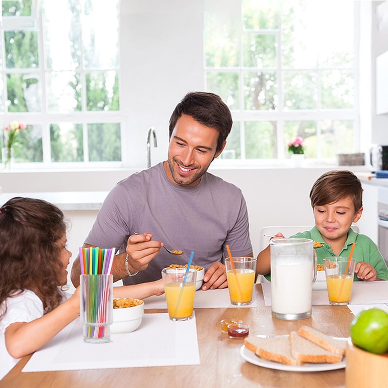 Individually Wrapped 100 Pcs Colorful Plastic Straws, Disposable Drinking Straws,