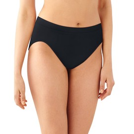 Bali Women's 3 Pack Comfort Revolution Hi-Cut Panty, Black/White/Excalibur, 8/9