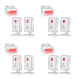 GREENCYCLE Motion Sensor Alarm, Wireless PIR Motion Sensor Detector Security Alarm Chime, Shop Store Office Home Front Door Entry Welcome Doorbell, Inside Door Bell Chime (8 Receiver 4 PIR Detector)