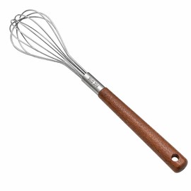 Mini Whisk 10 Inch, 304 Stainless Steel Small Wire Whisk with Walnut Wood Handle, Hand Egg Beater for Cooking, Baking, Mixing Eggs, Coffee, Sauces, Dressing and Gravy, 1 Count