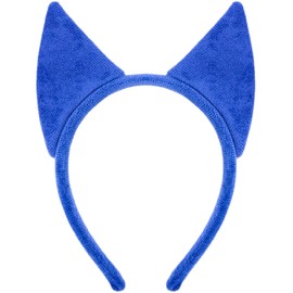 Delfd Blue Cat Ears Headband, Cute Blue Cat Ear Hairband for Makeup Face Washing, One Size Fits All