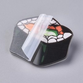 The Slippery Pearl Sushi Roll Backpack Pin Brooch Acrylic Flash Accessories Japanese Kawaii Seaweed