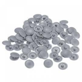 sourcing map Screw Cap Covers, 80pcs 11.8x3.3mm Plastic Screw Decoration Cover for Phillips Cam Fitting Nut Self-Tapping Screw, Dark Gray