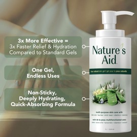 Nature's Aid Nature's Aid Original Skin Gel: Award-Winning Multipurpose Skin Gel Formula Featuring Aloe Vera Gel Extract - 3X Factor. Works for After Sun Care, Dry, Flaky & Itchy Skin, Skin Rashes, Bug Bites & Stings. For Face, Skin & Hair. 1 litre