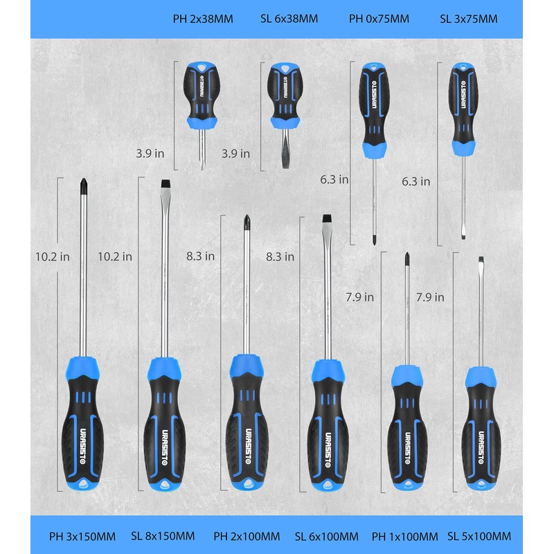 URASISTO 120-pieces Magnetic Screwdrivers Sets Includes Sockets, Slotted, Phillips, Hex,