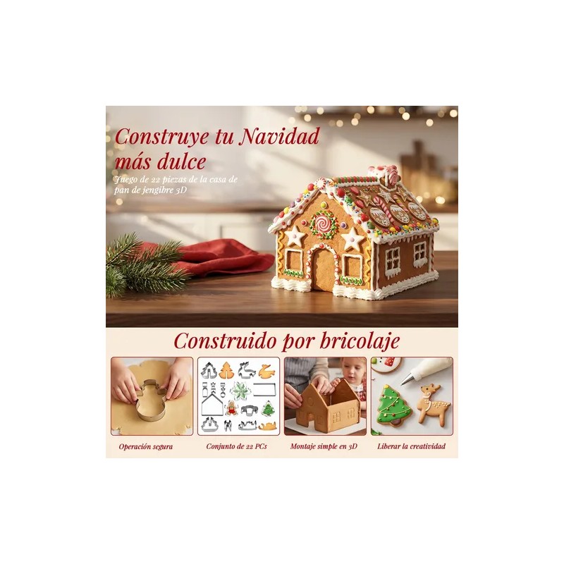 22 Cortadores De Galletas Navidad Acero Inoxidable 3d Niños