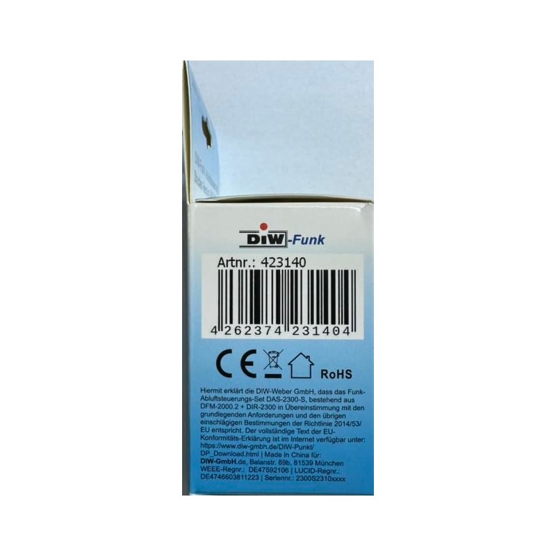 DIW-Funk DAS-2300-S Exhaust Control Window Contact Switch DFM-2000 + DIR-2300