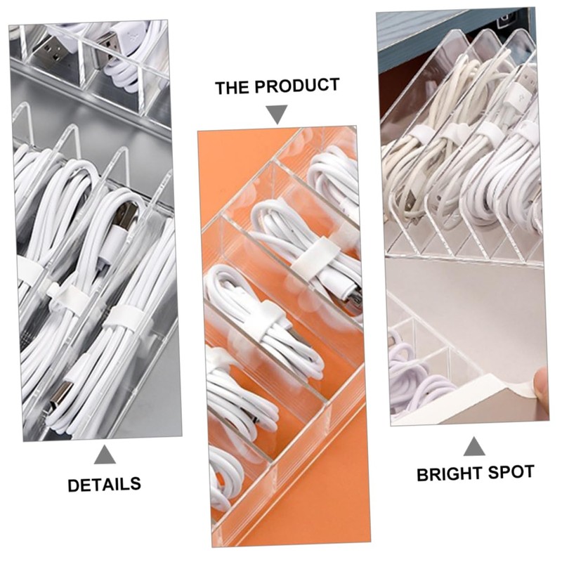 LABRIMP 1PC Transparent Multi Function Cable Storage Box Desktop Organizer