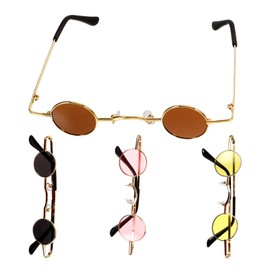 LIFKOME 4pcs Mini Round Sunglasses Retro Eyewear for Unisex Chic Vintage Style for Parties Outdoor Events Festivals