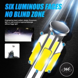 IRONWALLS 6-sides 9012 HIR2 LED Headlight Bulbs High Low Beam Super Bright 6000K 1800000LM
