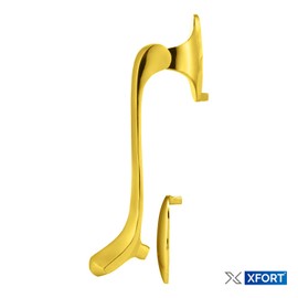 XFORT® Door Knocker Polished Brass, Victorian Scroll Door Knockers for Front Door, Elegant Front Door Furniture with a Modern Stylish Design, Perfect for Alerting You of Visitors to Your Home