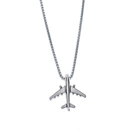 Jukoclut Punk Hip Hop Airplane Pendant Necklace Airplane Model Unisex Jewelry for Women Men (Style 1)
