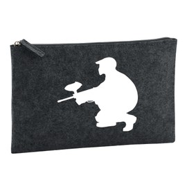 Huuraa Kulturbeutel Paintball Silhouette Geschenk 1 Liter Charcoal Filz Paintball Geschenkidee