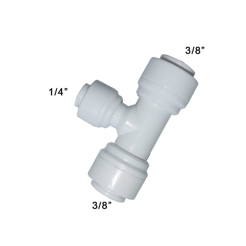 Malida 3/8"O.D to1/4" O.D. Tube Reducing Tee Quick Connect Filtered