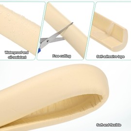 M METERXITY 1-Pack Corner Guards Edge Protectors, 6.5 Ft/2m Soft NBR Rubber Foam Bumper Guard L-Shape for Furniture Corner/Fireplace/Table Edge [White]