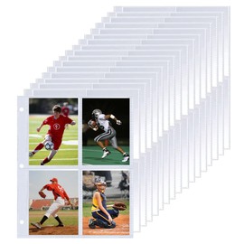 Trading Card Sleeves 400 Pockets, 50 Pieces A5 Transparent Pockets, Football Scrapbook Card Folder Cases, Double-Sided Scrapbook Transparent Cards Films Trading Individually for Collecting and