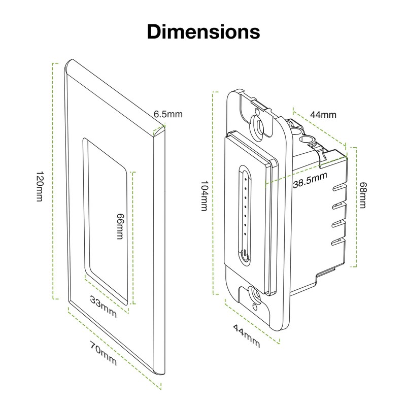GHome Smart 3 Way Dimmer Smart Switch Can Work Separately