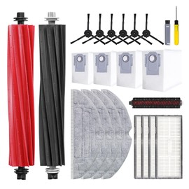 21 PCS Accessories Kit Compatible with Roborock S8 Pro Ultra Robot Vacuum Cleaner,6 Side Brushes,4 HEPA Filters,4 Dust Bags,1 Cleaning Brush,2 Main Brushes,4 Mop Pads,2 Tools