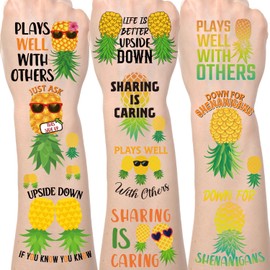 Lovarywow Adults Pineapple Temporary Tattoos - Lovarywow 200+ Cool Pineapple Temporary Tattoos Stickers for Men Women Fruit Themed Party Decorations Supplies Favors Funny Pineapple Fake Tattoo Prizes
