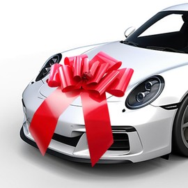 Tel Charme * Große Rote Schleife 30 Zoll, Glückwunsch zum Geburtstag Auto-Bow, großer Auto Bänder Bow, großer Geschenkverpackungs Bow, Riesiger Bow zur Autodeko, Riesiger Zug-Bow für Weihnachtsfeiern