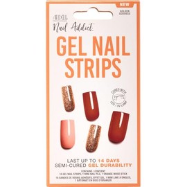 Ardell Nail Addict Gel Nail Strips - Golden Goddess, Lasts Up to 14 Days, 1-Pack