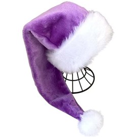 KFZR Santa Hat Adults Deluxe Xmas Christmas Hat (Purple)
