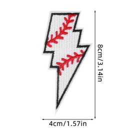 lasuroa 12pcs Lightning Baseball Iron on Patches, Baseball Patches Sports Embroidery Appliques for Hats Jackets Bags DIY Sports Decor