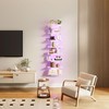 TRIFEBLE 8 Tier Wall Shelf Unit with LED Light, White