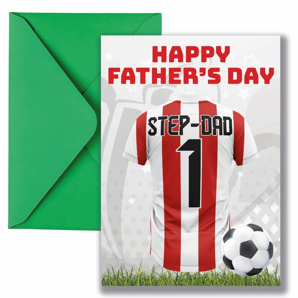 AK Giftshop Stepdad Father's Day Card with Red & White