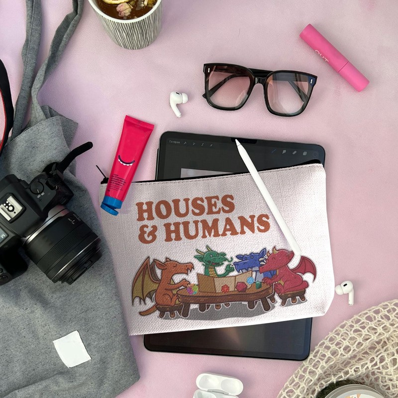 KUIYAI Houses and Humans Dragon Roleplaying Zipper Pouch Dragon and