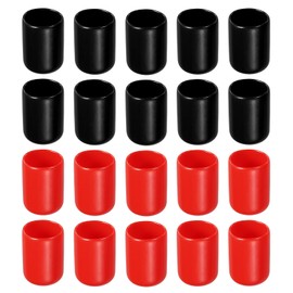 Rebower 20 Pack Screw Thread Protector Cover Rubber End Caps, [for Screw, Bolt, Rod End Cap] - 1/2"(13mm) Inner Dia/Black,Red