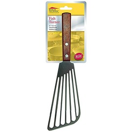 TableCraft 10.75" Stainless Steel Fish Turner / Spatula with Wood Handle
