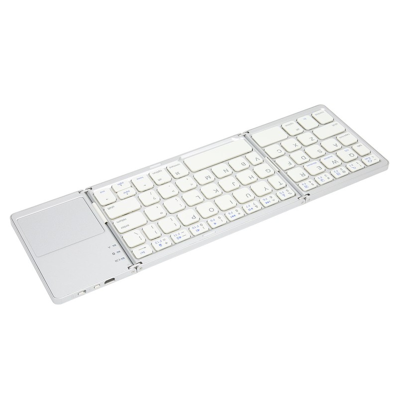 Foldable Bluetooth Keyboard 63 Keys Metal Ultra Thin Mini Folding