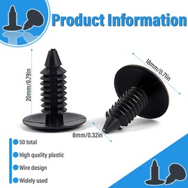 UEIOAVL Car Clips, Pack of 50 Laser Honeycomb Pens, Car Plastic Rivets, Universal Car Bumper for Needle Laser Engraving Machine, Car Panel (Black)