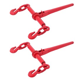YSMN 5/16 x 3/8 Inch Chain,Ratchet with 5400 Lbs Working Load Limit, 2 Pack Load Binder with 2 Grab Hooks, Heavy Duty Ratchet for Towing