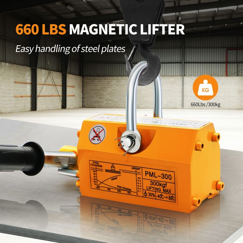 EBUY Magnet Lifting, 660Lbs Permanent Lift Magnets with Release, 300KG