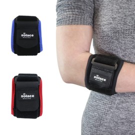 Solace Bracing Antibacterial Tennis Elbow Support (3 Colours) - British Made & NHS Supplied Breathable Tennis Elbow Brace with Compression Strap - #1 for Tennis & Golfer's Elbow Tendonitis - Black, S