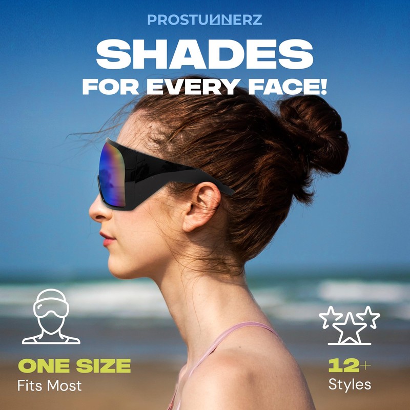 ProStunnerz Oversized Sunlasses (Black/Green)