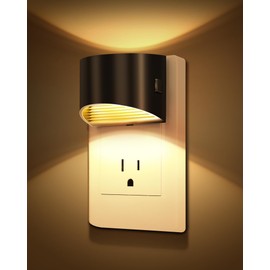 Ufanore Luz de Noche, 2 Paquete Luz Nocturna Enchufable con Sensor de Anochecer a Amanecer, Brillo Ajustable, Blanco Suave 3000K, Lámpara de Noche Niños/Bebé Para Baño, Pasillo, Recámara, Escalera