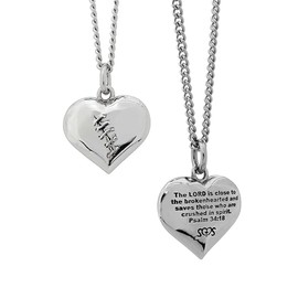 Shields of Strength Women's Healing Heart Necklace - Psalm 34:18