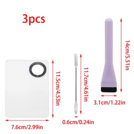 YUYUDEHM Makeup Accessories Set, Makeup Mixing Palette, Foundation Brush, Spatula Tool (Purple)