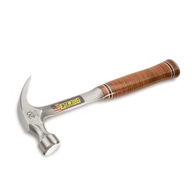 ESTWING Hammer - 20 oz USA Made Curved Claw Hammer with Smooth Face & Genuine Leather Grip - E20C