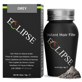 ECLIPSE Hair Fibers Grey for Thinning Hair for Women & Men to Conceal Hair Loss in 15 Seconds - 100% Undetectable Hair Building Fibers, 15g