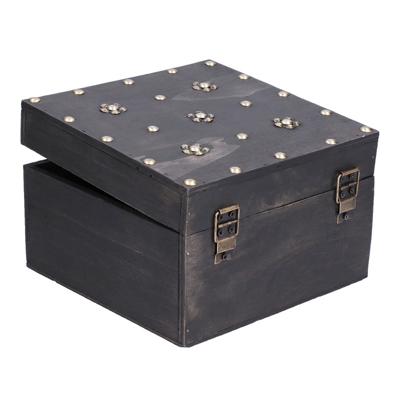 Treasure Props Storage Box with Password Lock Retro Wooden Storage