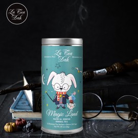 Serene Herbal Tea for Kids by La Tea Dah, Calming Decaf Childrens Tea, Lavender Chamomile Tea Bags Flavored with Lemongrass and Spearmint, Sleepy Tea for Little Wizards, Magic Land (12 Sachets)