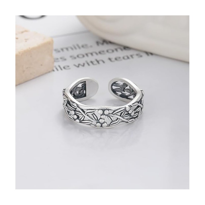 SUNYOBAO Women's Ring, Thick, Silver, One Size Fits Most, Cute,