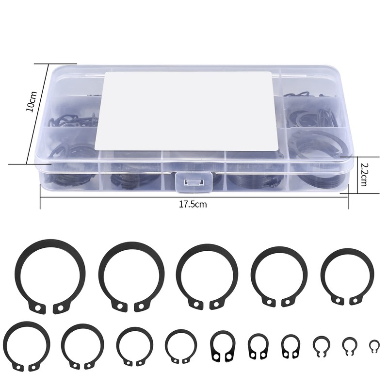 350 Pcs Circlips Set, E-Clips Snap Rings, External Retaining Ring