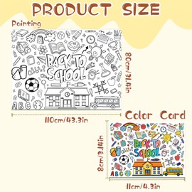 Back to School Coloring Posters for Kids, Large Coloring Poster Kids Coloring Tablecloth, Welcome Back Coloring Sheets Coloring Table Cloth for Classroom Activity Craft, Back to School Supplies