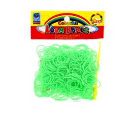 Ateamart 600 Pieces Various Color Selection Loom Bandz with 25 Clips (1 Hook for Metallic Color & Tie Dye) (green)
