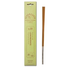 HERB & EARTH H&E Bamboo Incense - Lemongrass - 20 Sticks by Nippon KODO, Japanese Quality Incense Since 1575